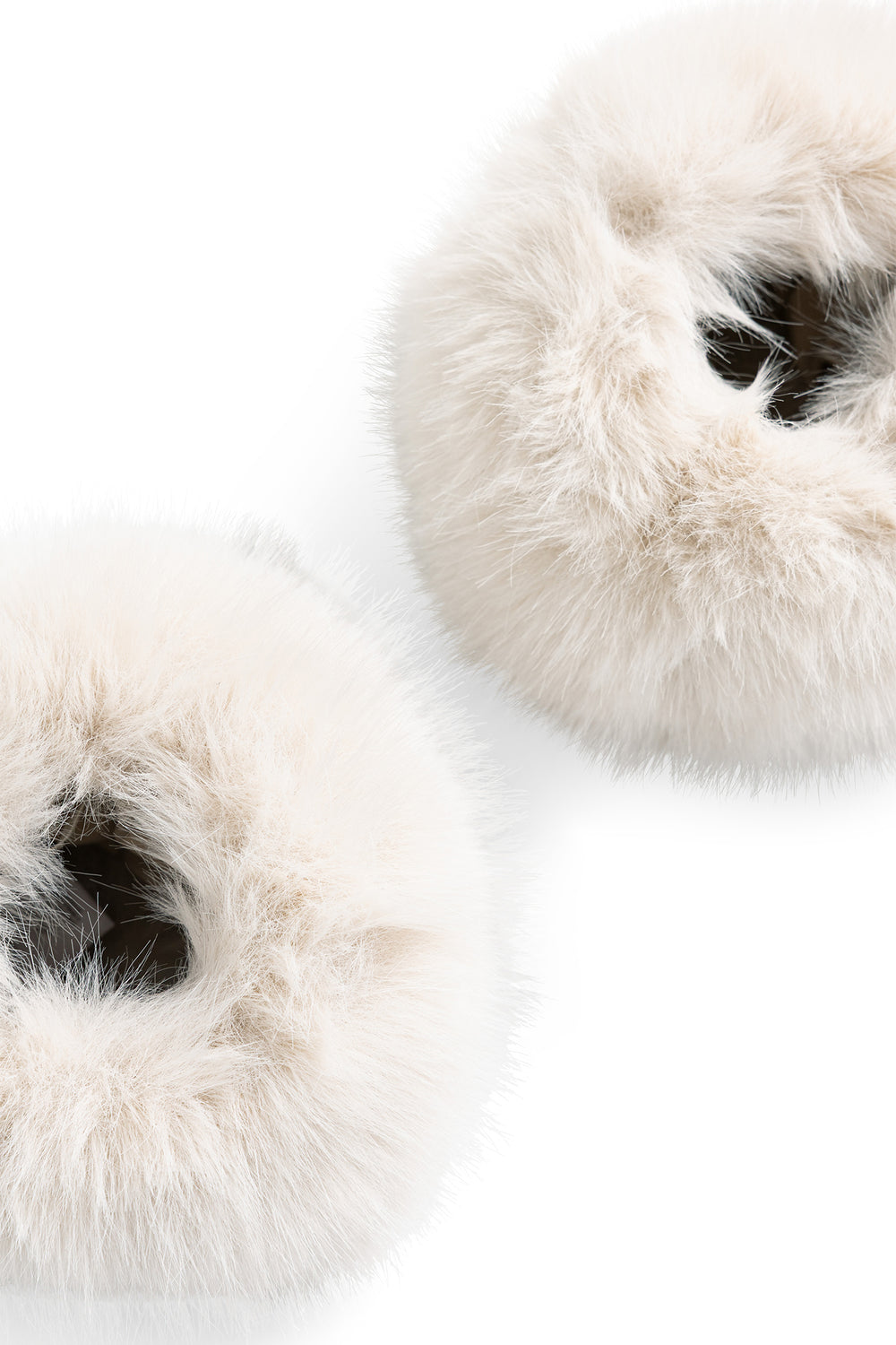 Yaya Cream Ivory Faux Fur Cuffs, faux fur texture detail