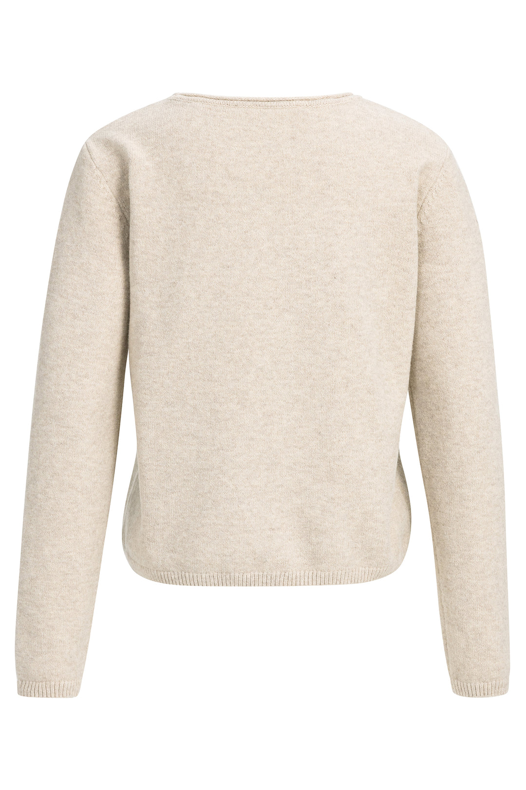 Yaya Light Beige Melange Scarf Jumper Sweater, back view with collar removed