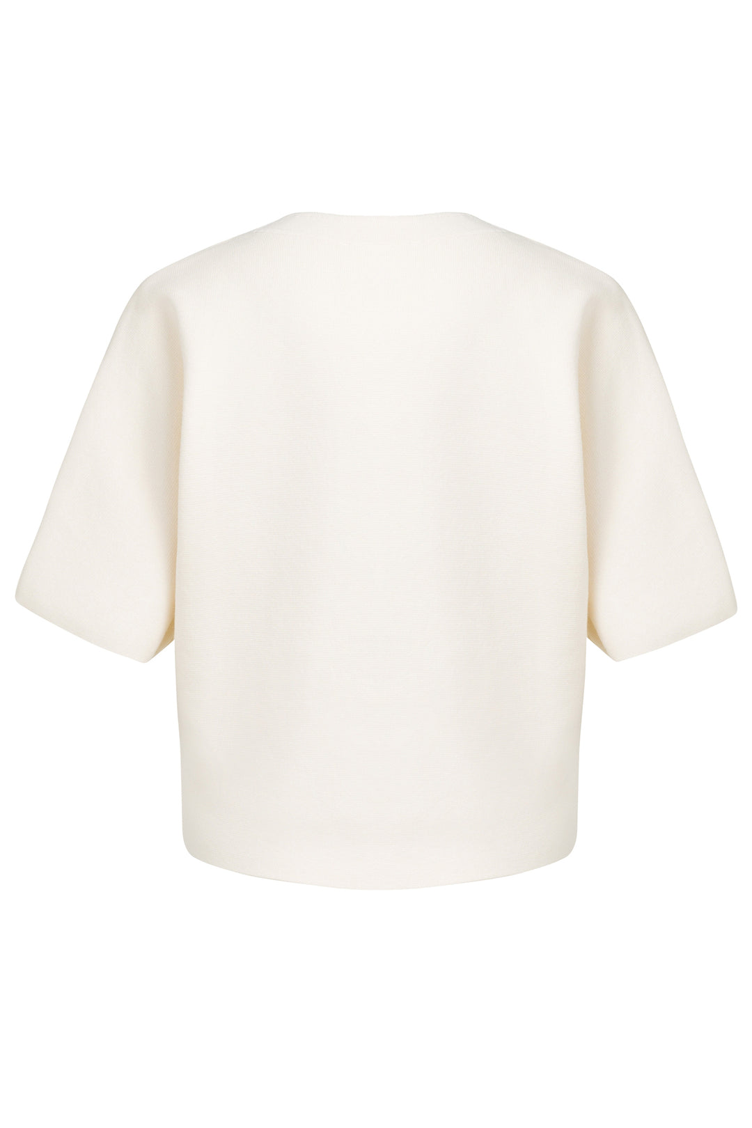 Olivia Grace Fashion - Yaya Off White Knitted Top With Bomber Collar 01-000616-608 99080