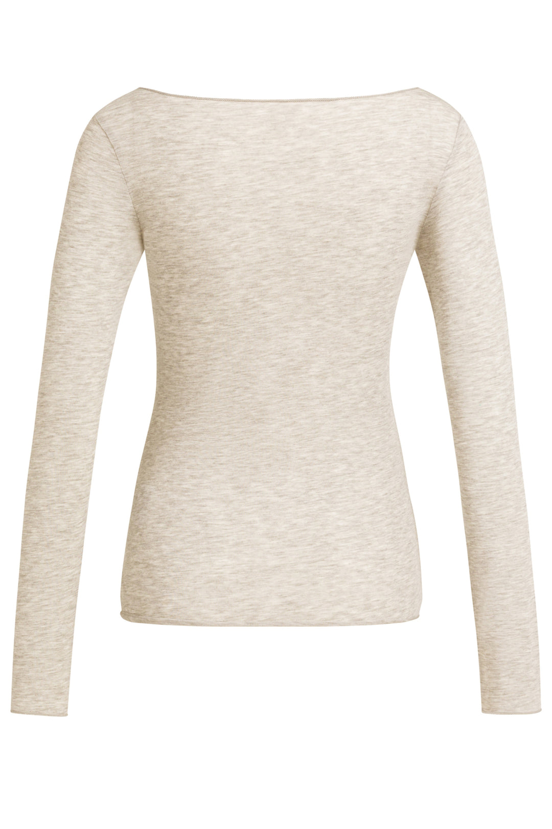 Yaya Pure Cashmere Grey Melange Beige Long Sleeved Boat Neck Top 01-709439-608 611032, back packshot