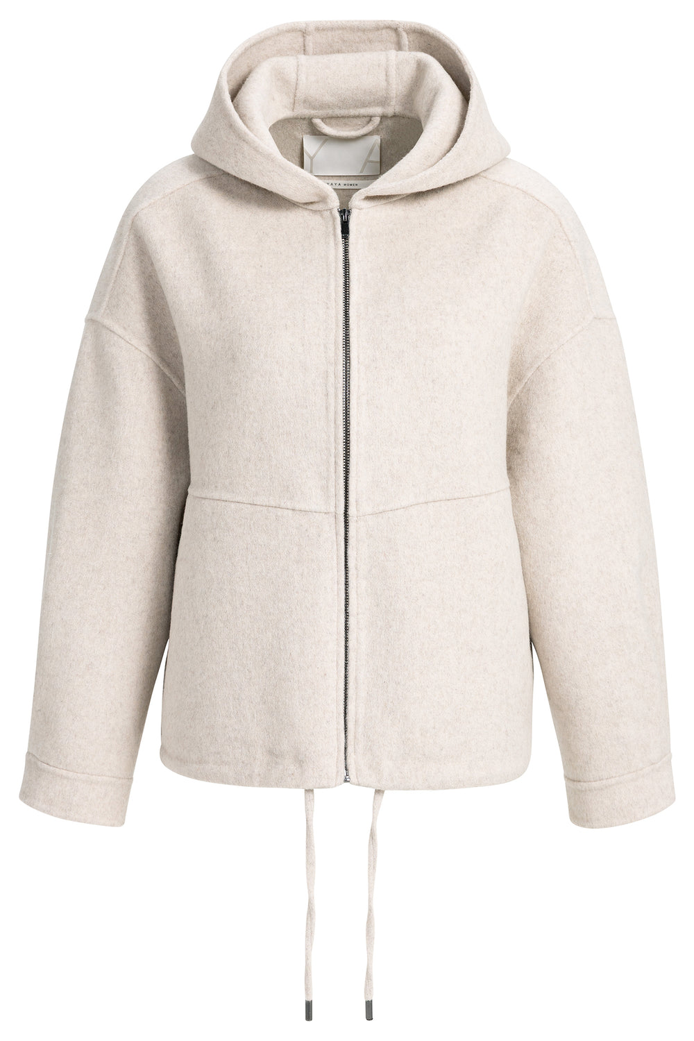 Yaya Pure Cashmere Grey Melange Beige Wool Mix Oversized Jacket, front view