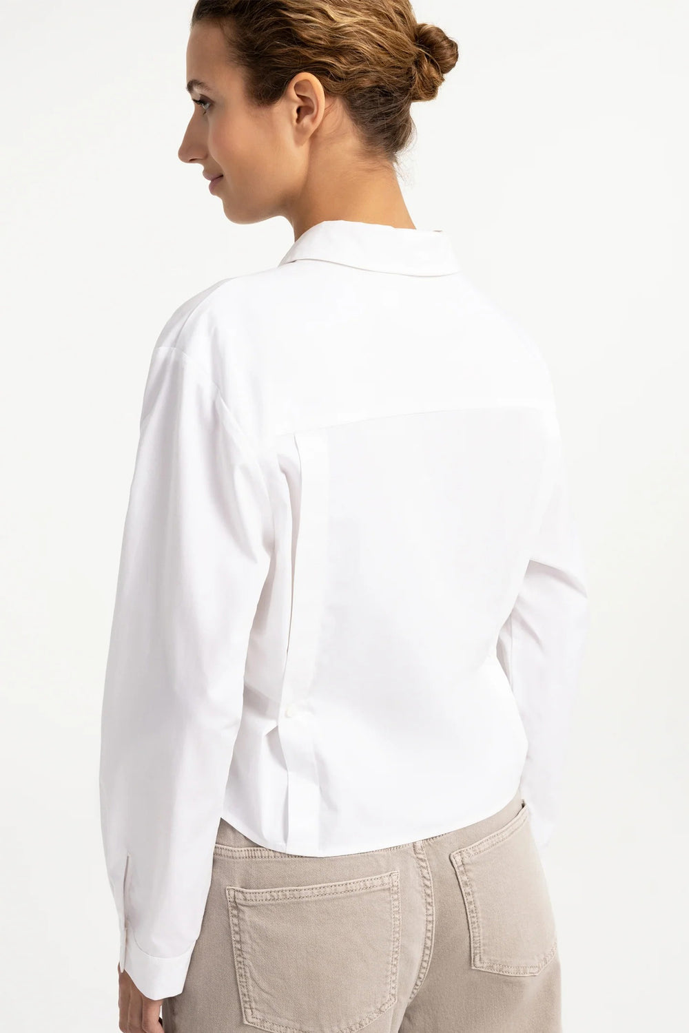 Olivia Grace Fashion - Yaya Pure White Poplin Blouse With Button Detail 01-201240-608 00000