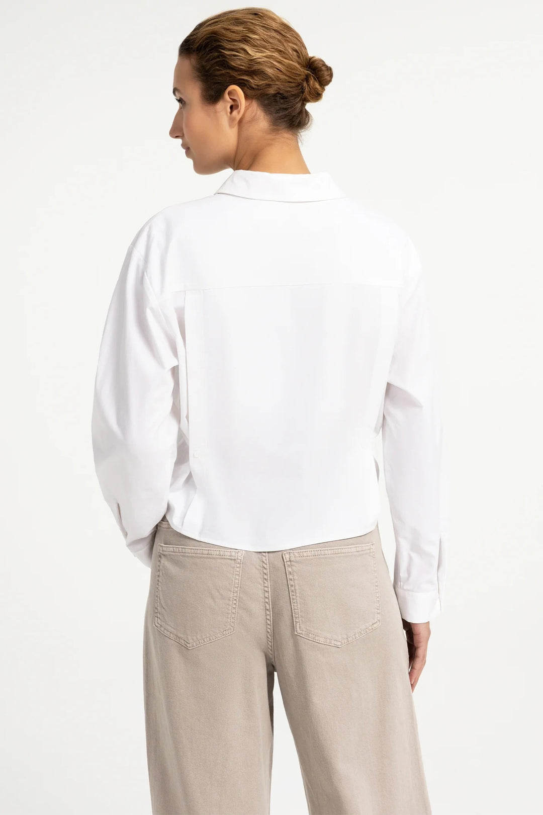Olivia Grace Fashion - Yaya Pure White Poplin Blouse With Button Detail 01-201240-608 00000