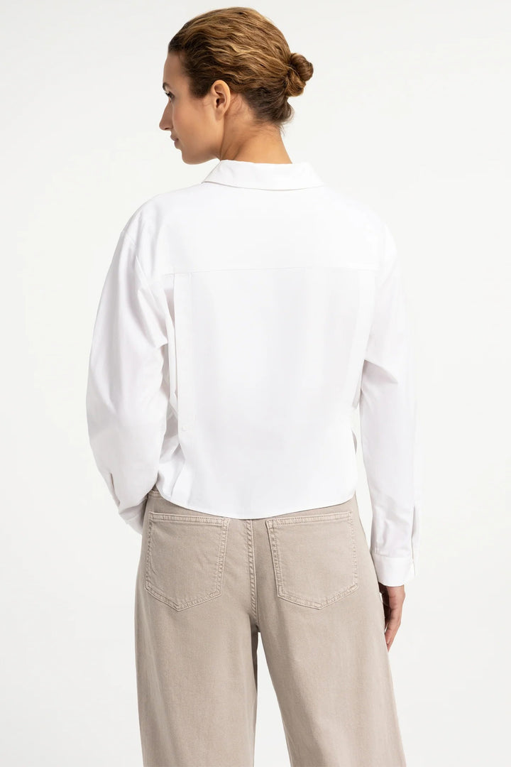 Olivia Grace Fashion - Yaya Pure White Poplin Blouse With Button Detail 01-201240-608 00000