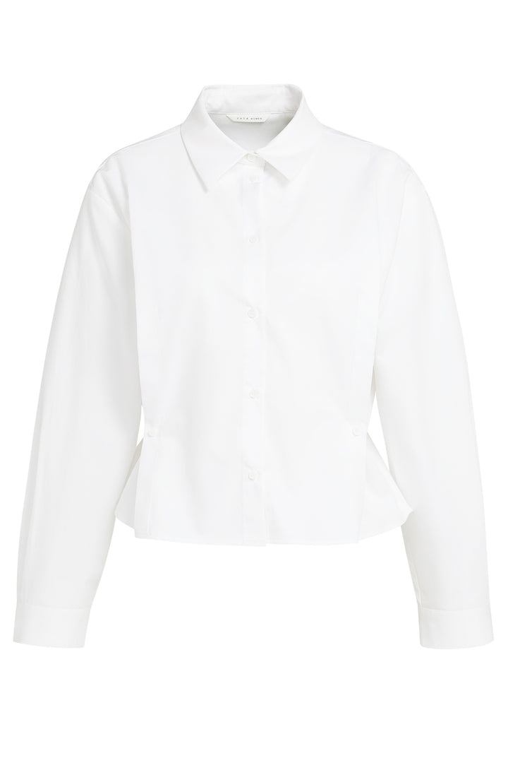 Olivia Grace Fashion - Yaya Pure White Poplin Blouse With Button Detail 01-201240-608 00000