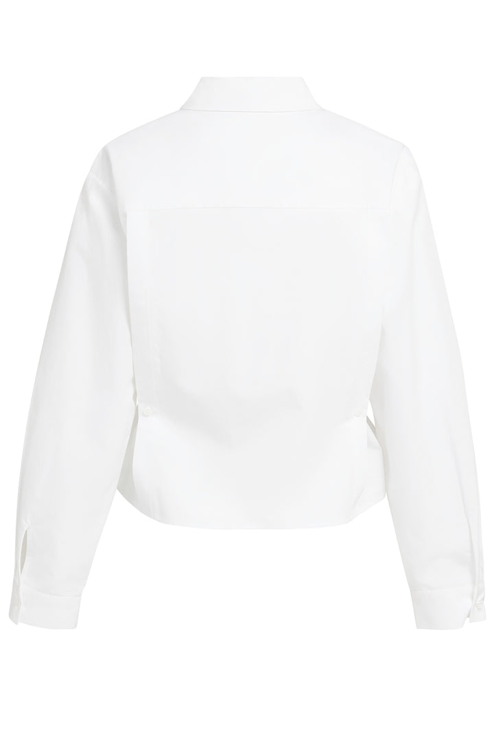 Olivia Grace Fashion - Yaya Pure White Poplin Blouse With Button Detail 01-201240-608 00000