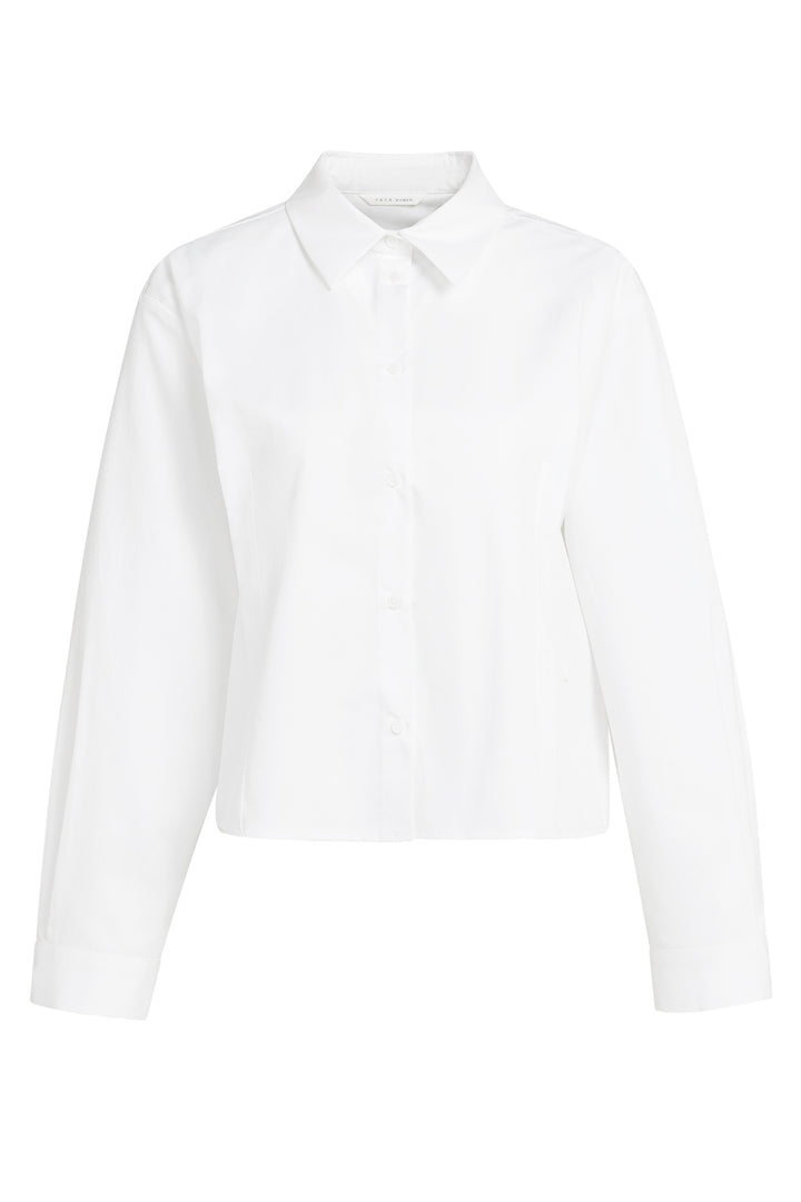 Olivia Grace Fashion - Yaya Pure White Poplin Blouse With Button Detail 01-201240-608 00000