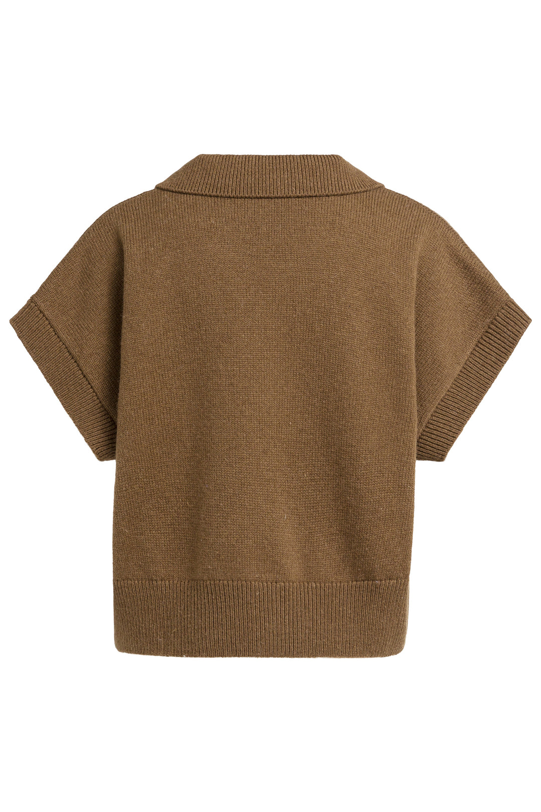 Olivia Grace Fashion - Yaya Teak Brown Melange Knitted Spencer With Collar 01-000617-608 906172