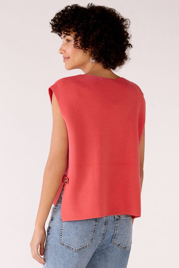 Oui 78239 Red Sleeveless Slip-Over Jumper - Olivia Grace Fashion