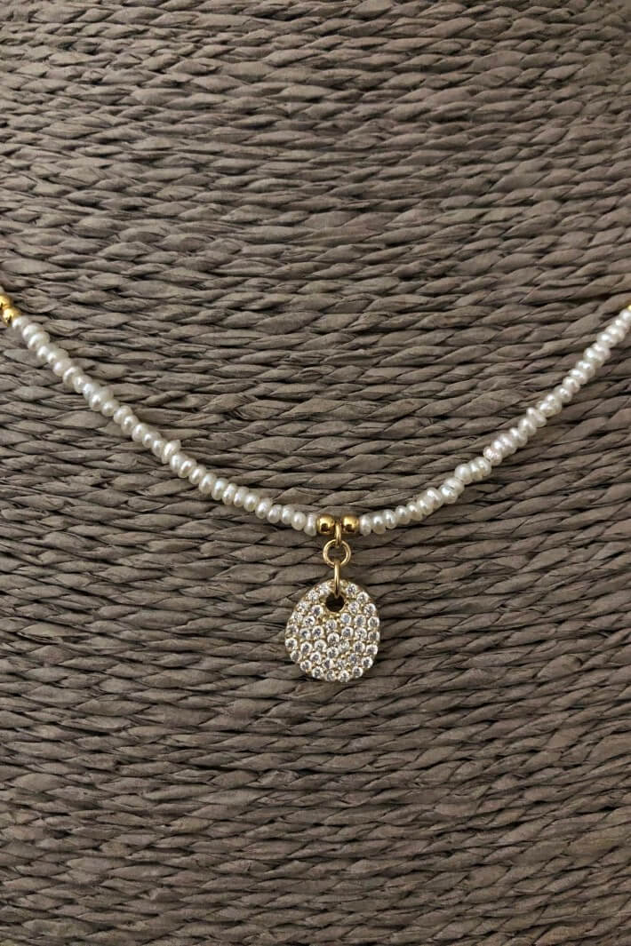iCandi Rocks Seed Pearl Zircon Necklace
