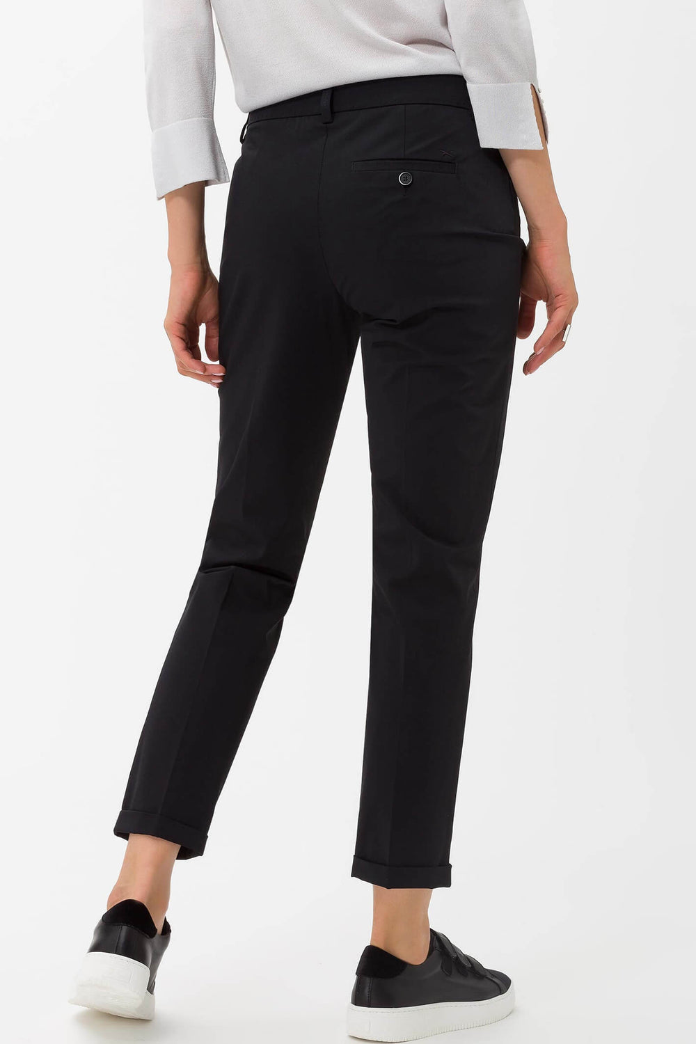 Brax Maron 70-5400-02 Black Turn Up Trousers - Olivia Grace Fashion