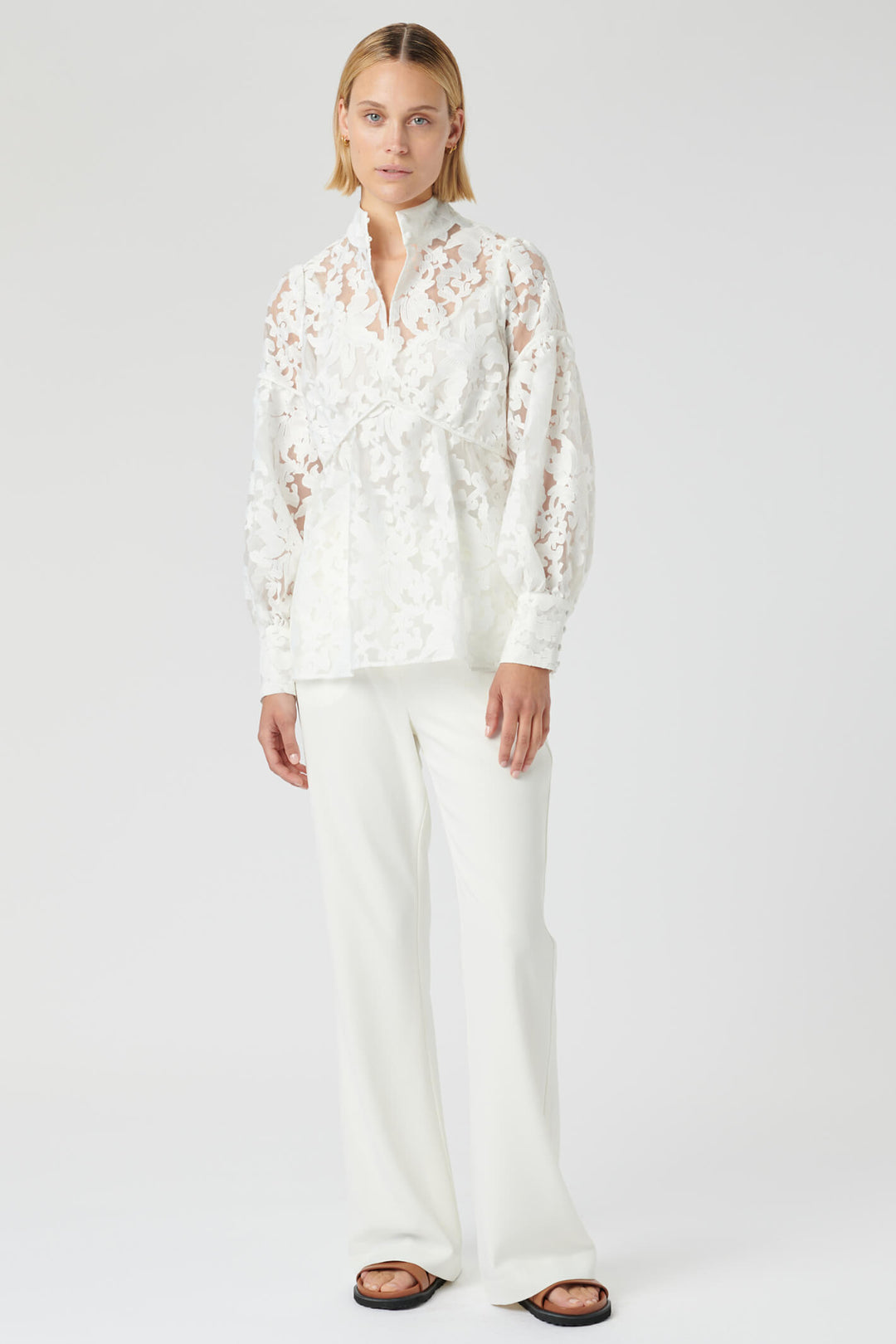 Dea Kudibal Maxine 23-0123 Fleur Natural White Long Sleeve Top - Olivia Grace Fashion