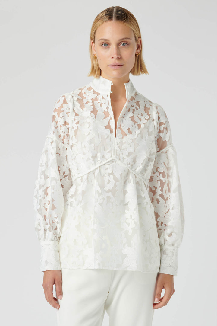 Dea Kudibal Maxine 23-0123 Fleur Natural White Long Sleeve Top - Olivia Grace Fashion