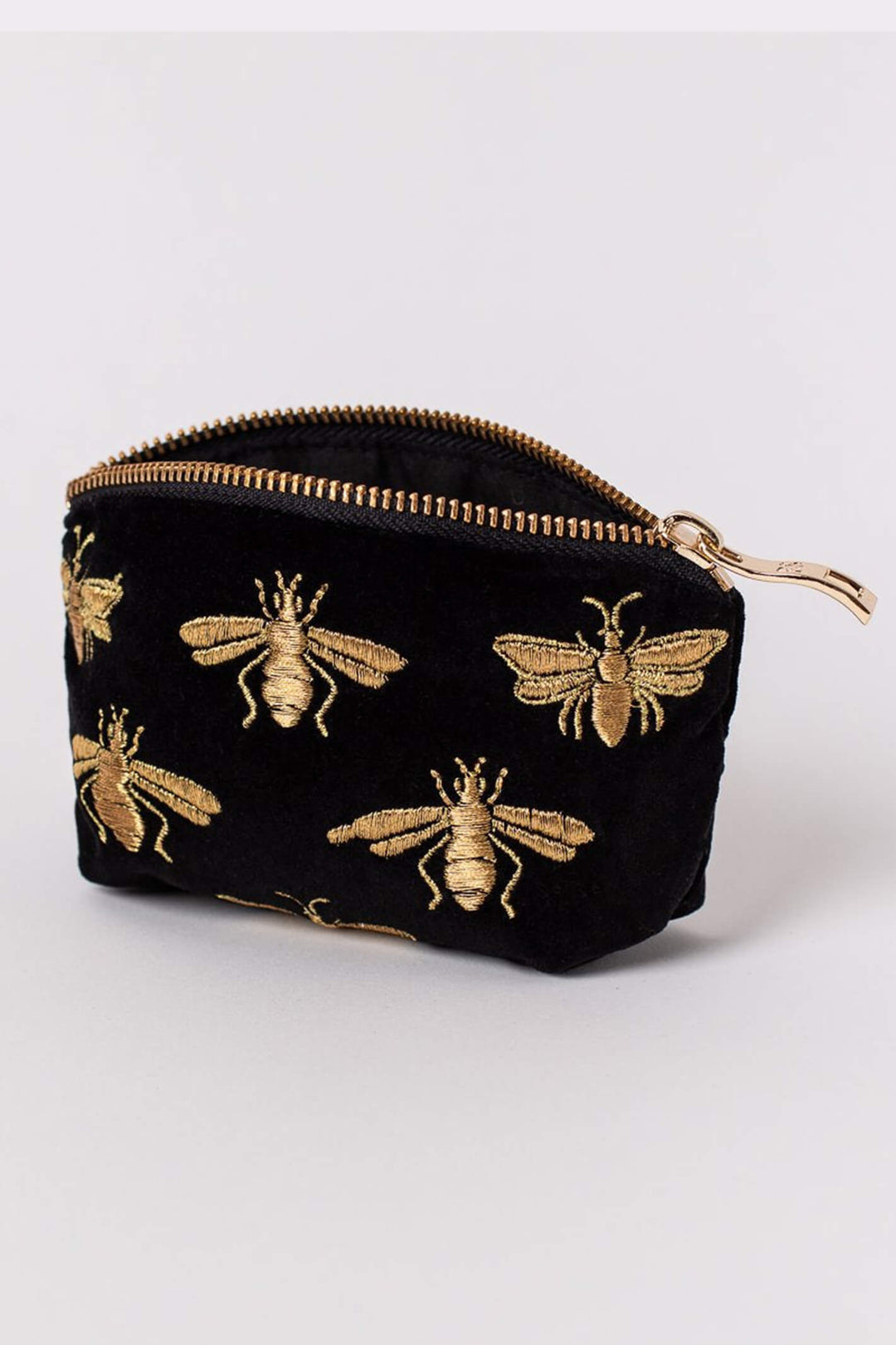 Elizabeth Scarlett 65832 Charcoal Velvet Honey Bee Purse - Olivia Grace Fashion