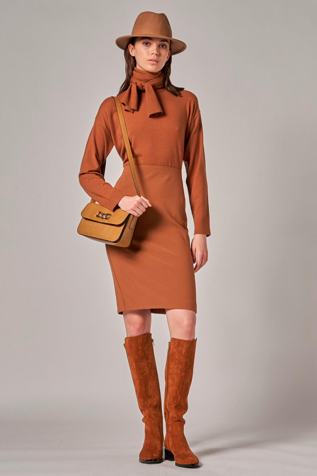 Emme Baccara 51060128200 Terracotta Brown Skirt - Olivia Grace Fashion