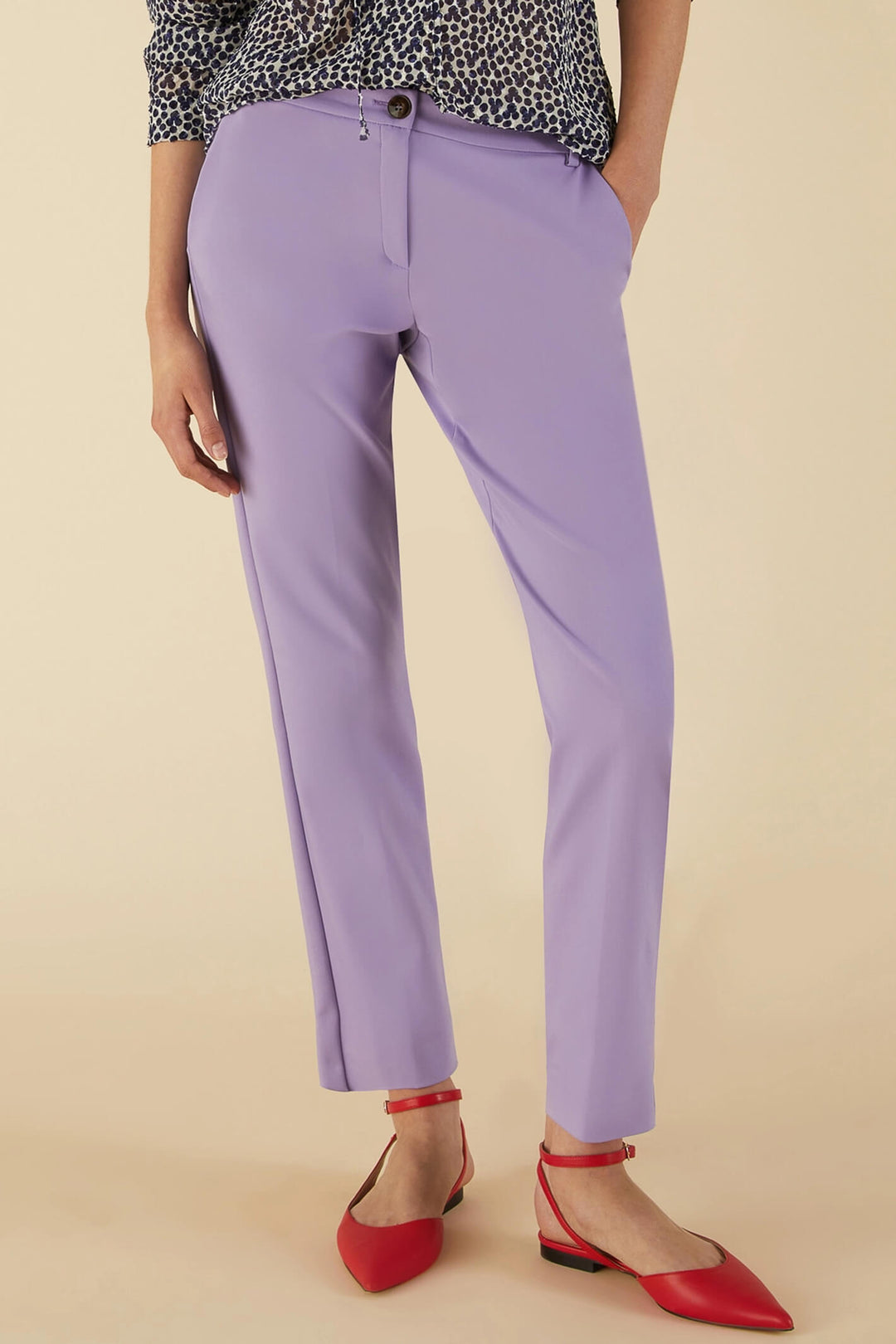 Emme Valenza 2351310335200 Lilac Trousers - Olivia Grace Fashion