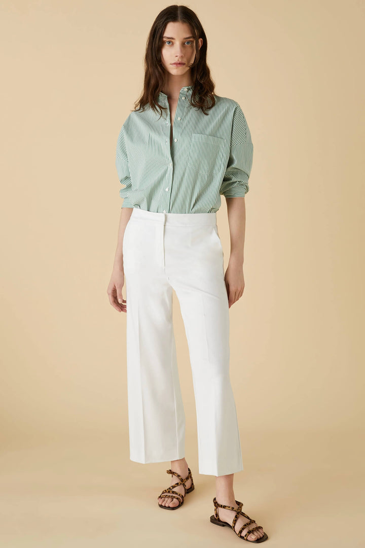 Emme Vocio 2357810435200 White Jersey Trousers - Olivia Grace Fashion