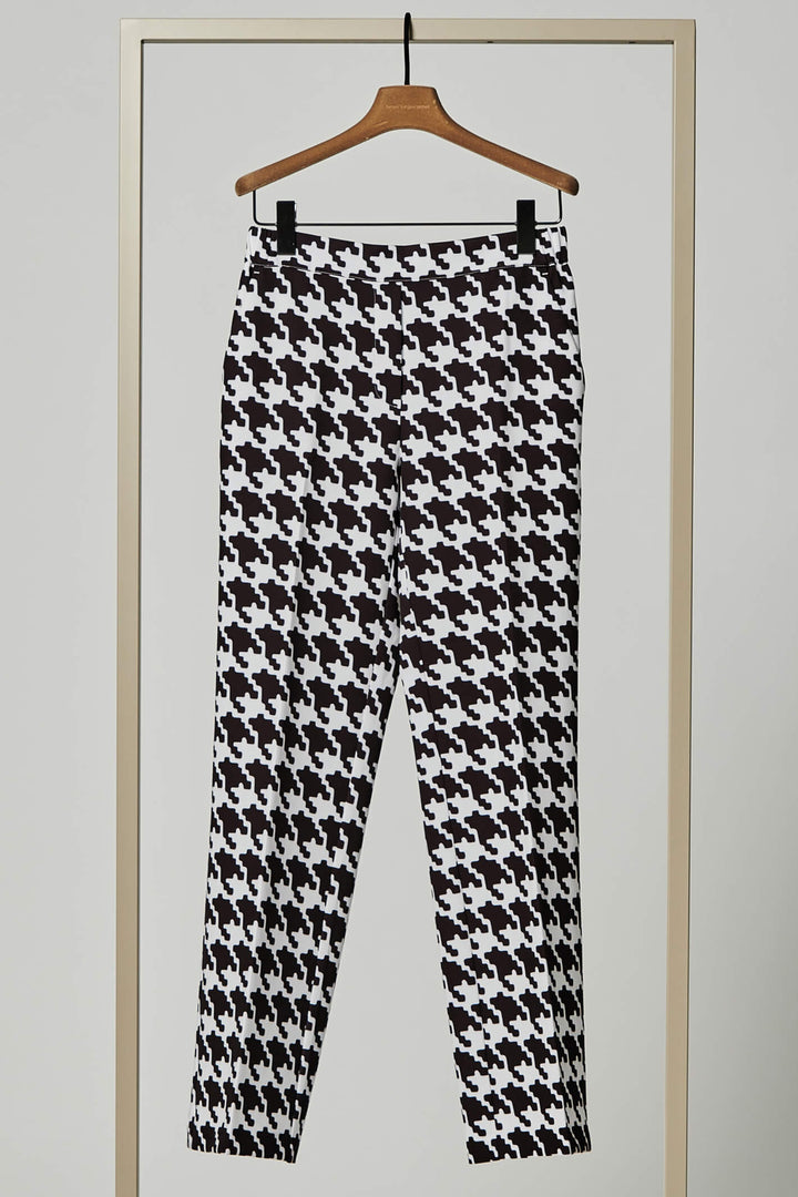 Herzen's Angelegenheit 25224-6513 Black & White Print Trousers - Olivia Grace Fashion