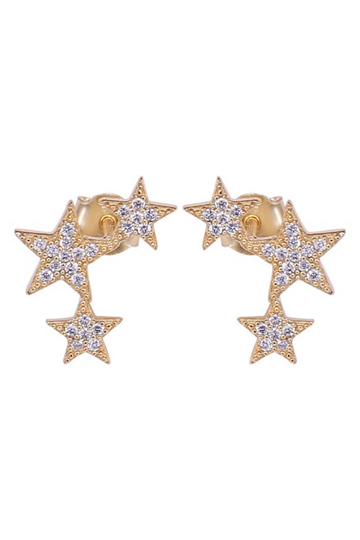 iCandi Rocks 3 Star Stud Gold - Olivia Grace Fashion