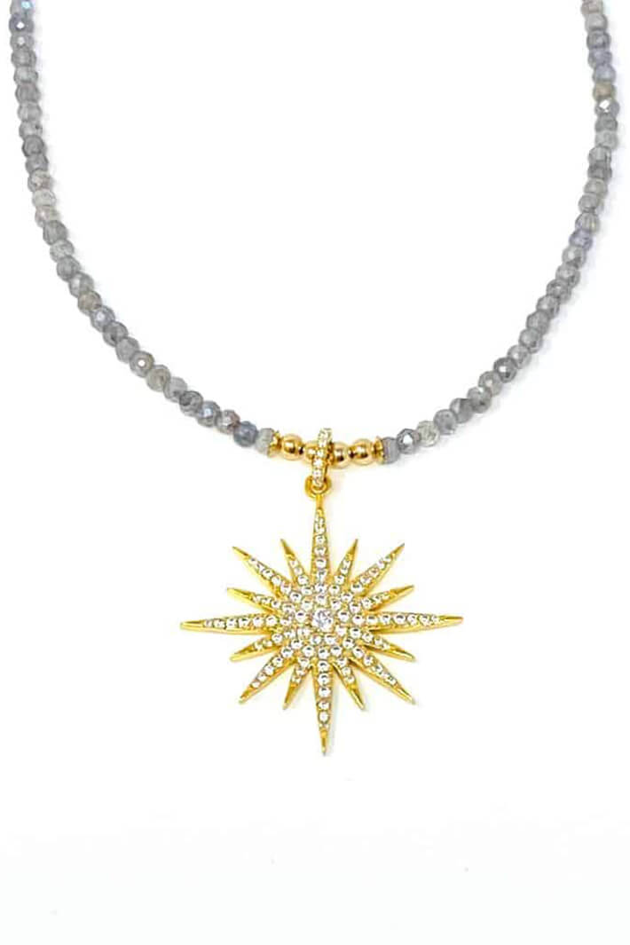 iCandi Rocks Gold Lola Star On Labrodite Necklace - Olivia Grace Fashion