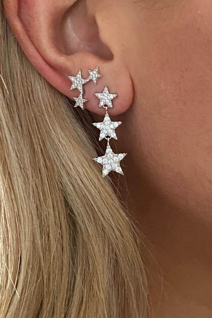 iCandi Rocks Little Lights Earrings in Silver - Olivia Grace Fashion
