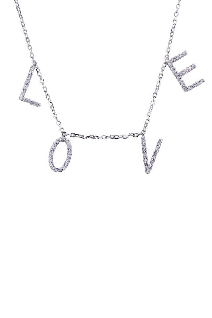 iCandi Rocks LOVE Necklace in silver - Olivia Grace Fashion