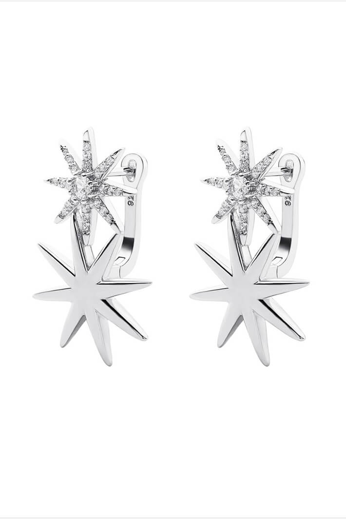 iCandi Rocks Twin Star Earrings in Silver - Olivia Grace Fashion