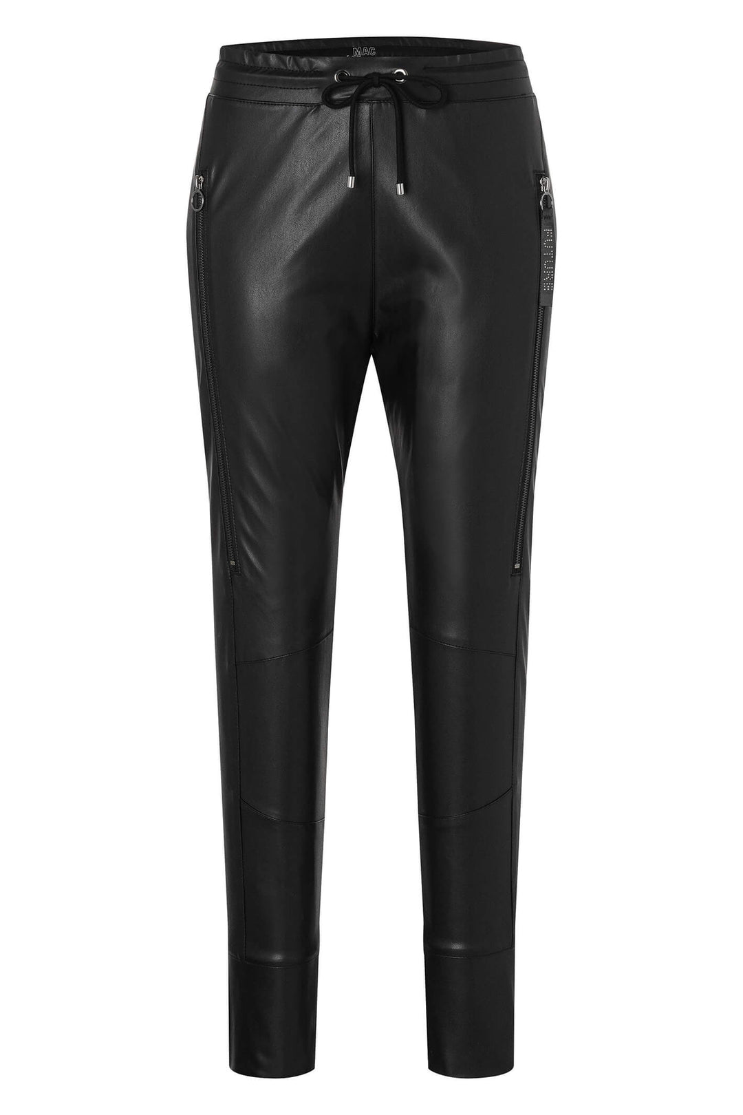 MAC 2742-00-0498L Future Black Light Vegan Leather Slip-On Trousers
