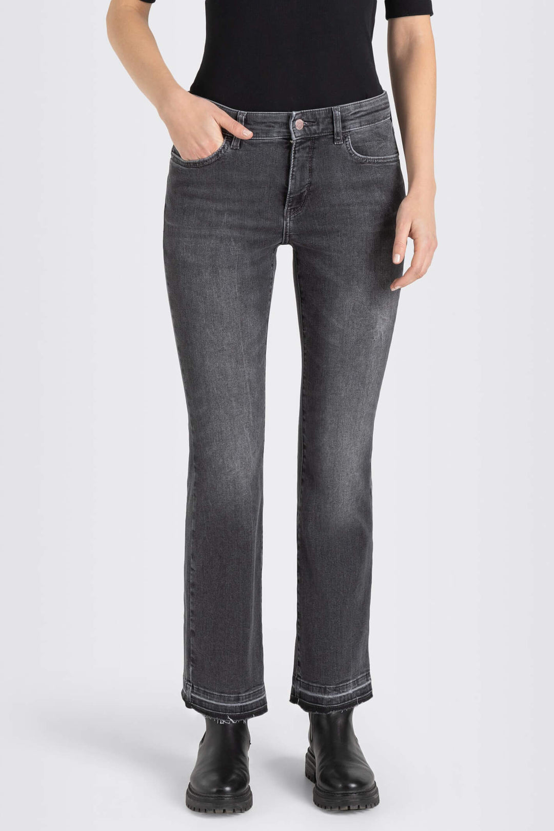 Mac 5458-90-0357 D926 Anthra Grey Net Wash Dream Kick Open Hem Jeans - Olivia Grace Fashion