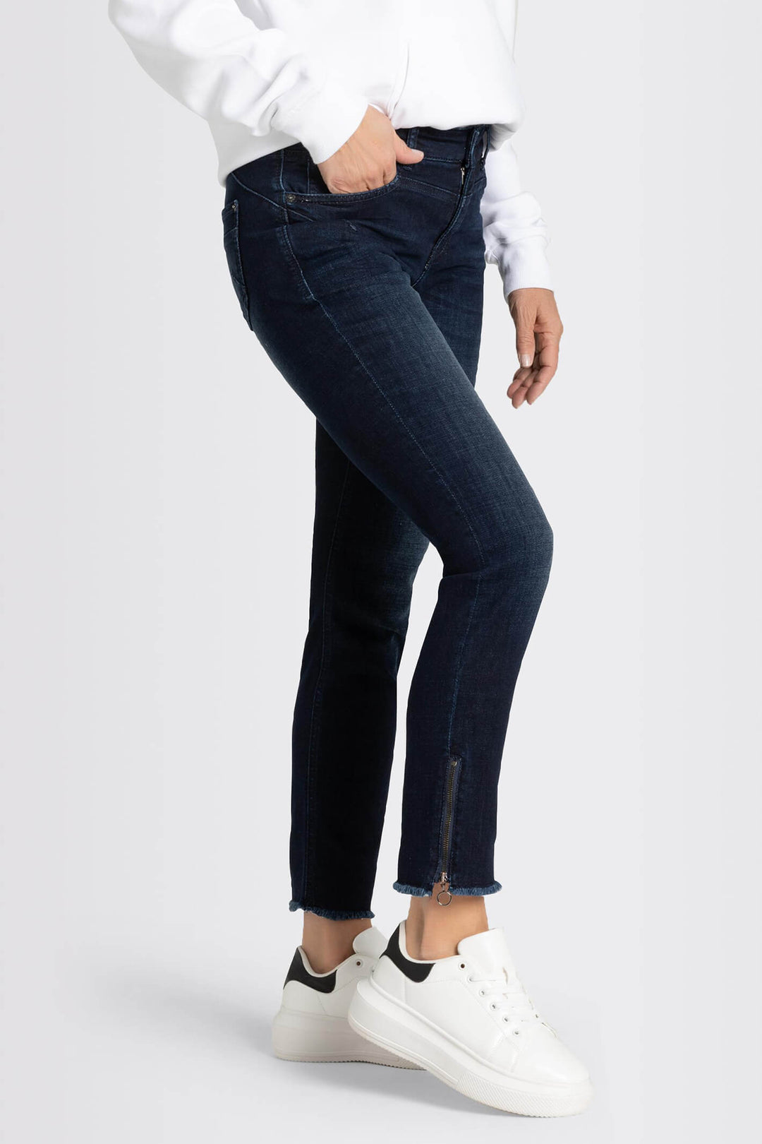 Mac 5762-90-0389L D848 Dark Authentic Commercial Blue Rich Slim Chic Jeans - Olivia Grace Fashion