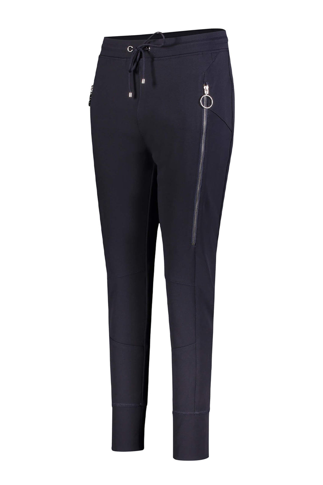 MAC Future Sporty Pull On Navy Trousers Front