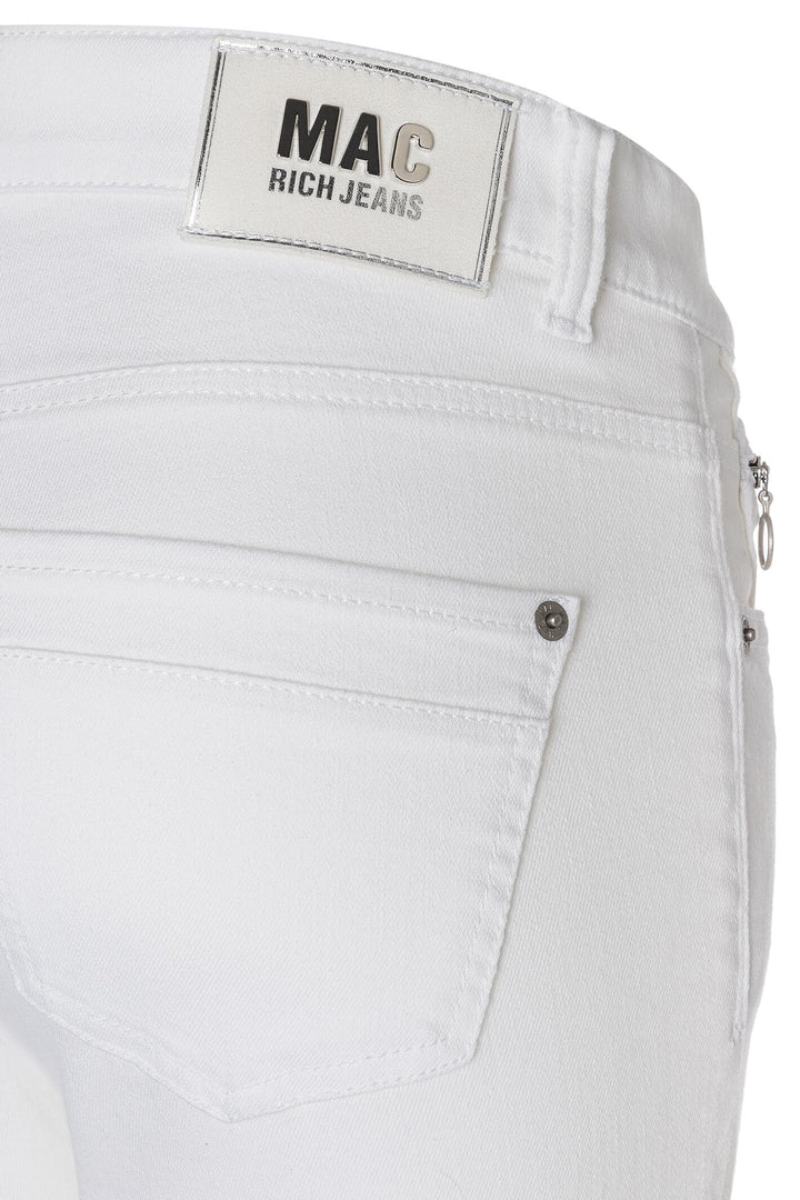 MAC Rich Slim Chic 5755-90-0389L D010 White Denim Jeans - Olivia Grace Fashion