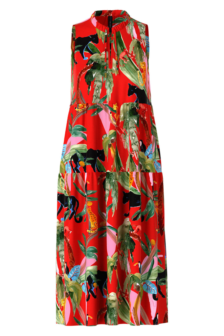 Marc Cain Additions UA 21.15 W61 Red Floral Print Sleeveless Dress - Olivia Grace Fashion