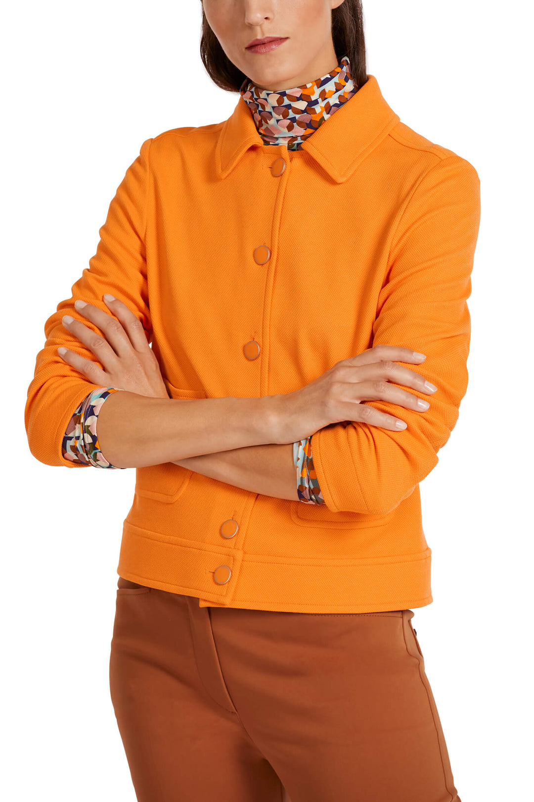 Marc Cain Collection UC 31.09 J05 Clear Orange Jacket - Olivia Grace Fashion