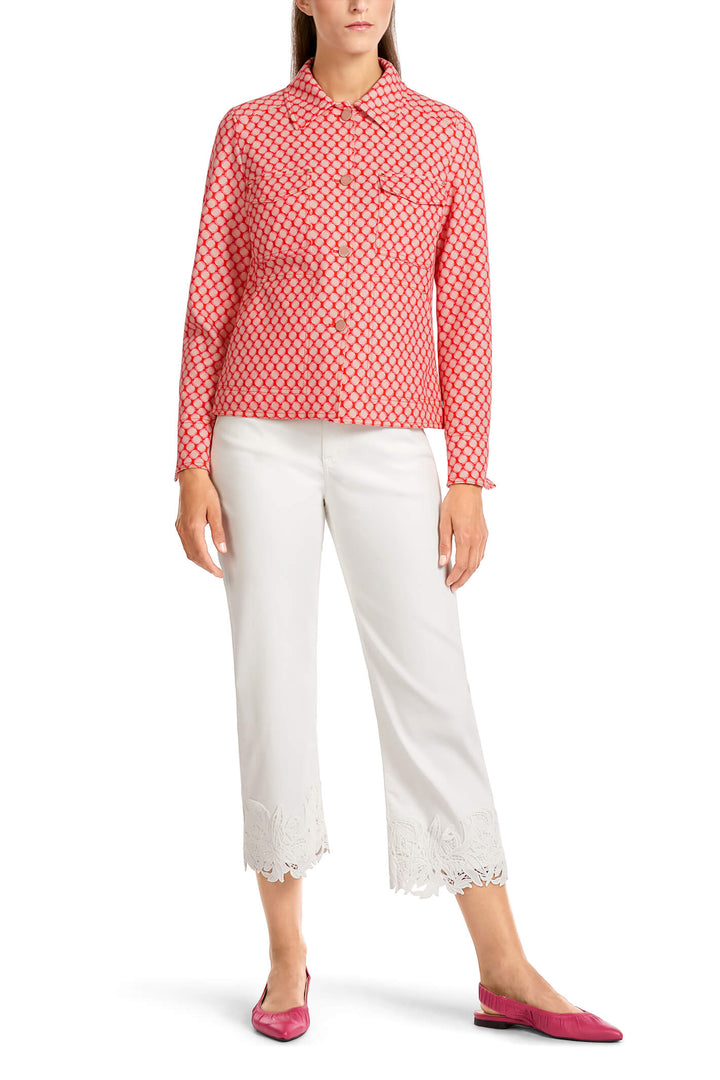 Marc Cain Collection UC 31.12 J18 Tangerine Orange Print Jacket - Olivia Grace Fashion