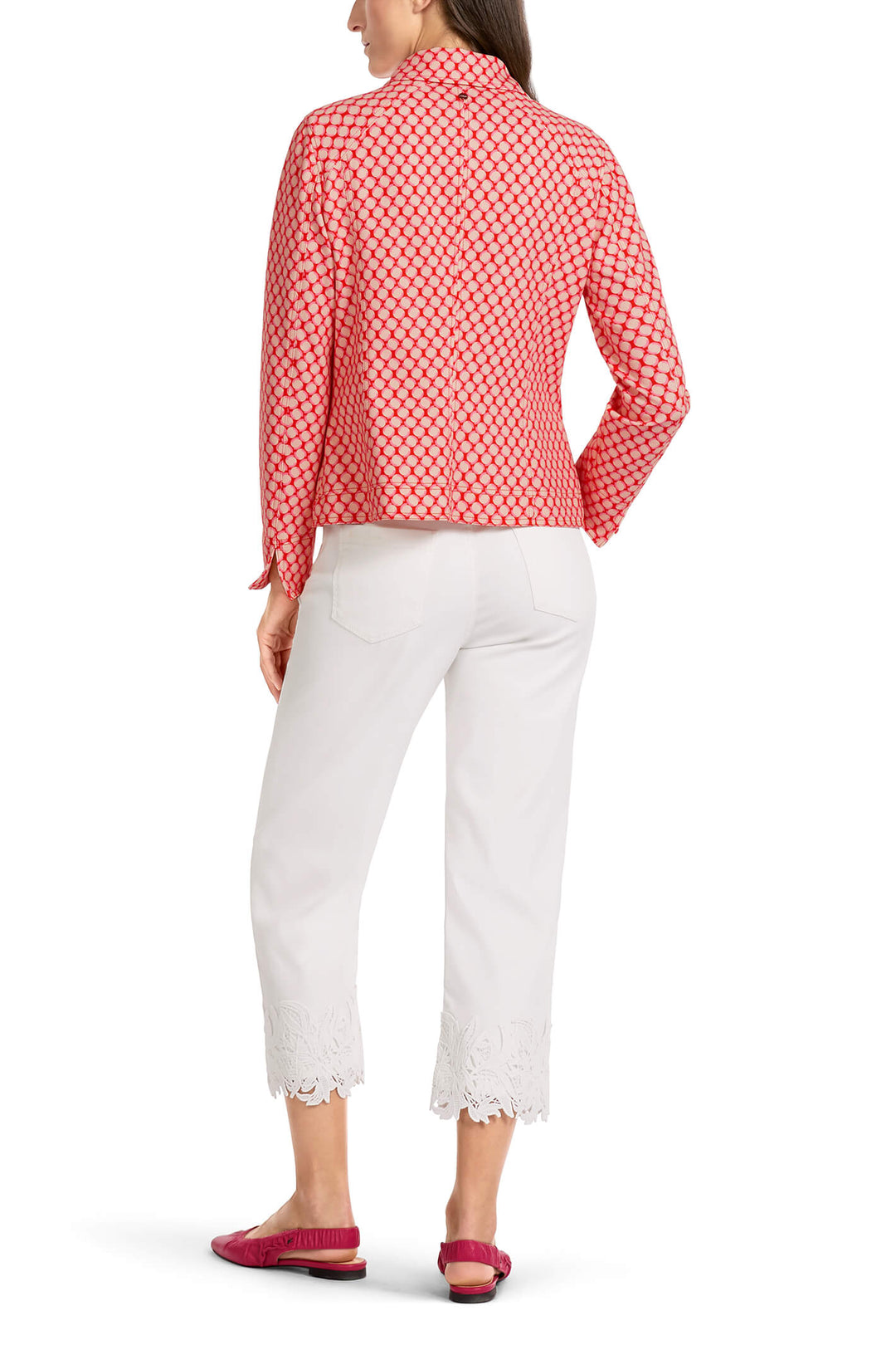 Marc Cain Collection UC 31.12 J18 Tangerine Orange Print Jacket - Olivia Grace Fashion