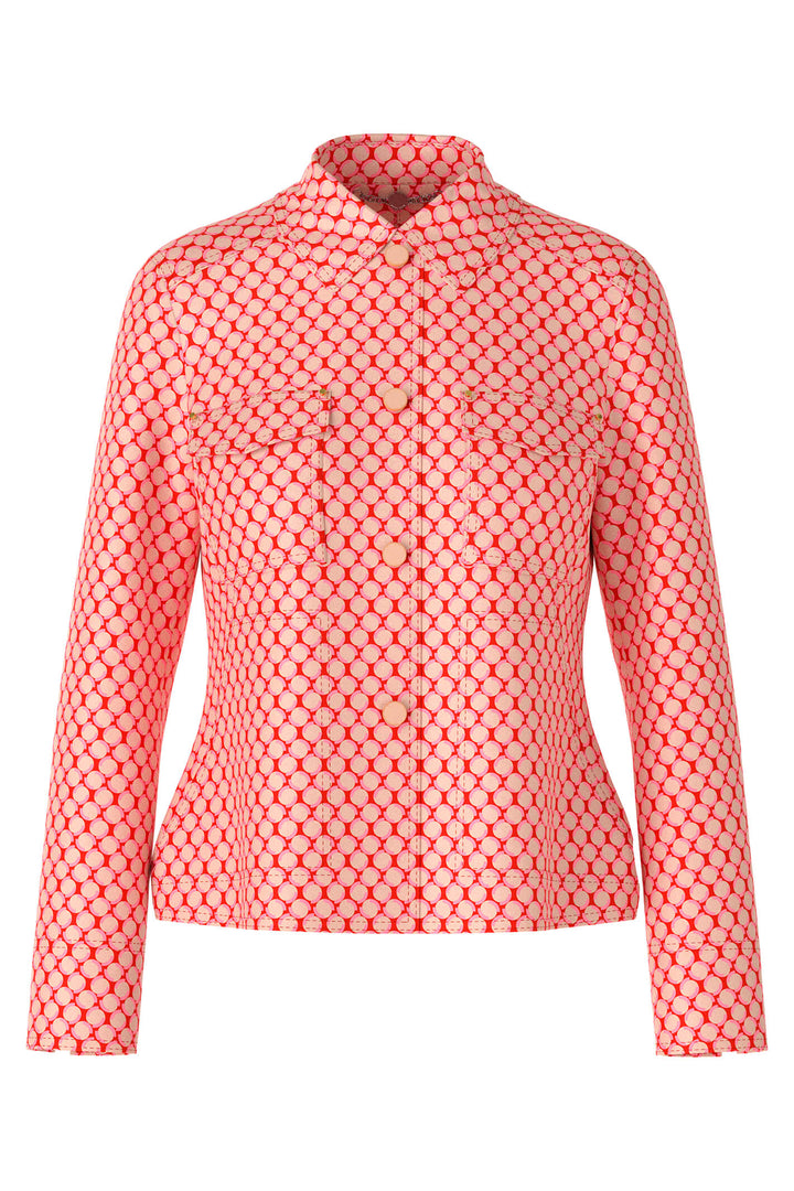 Marc Cain Collection UC 31.12 J18 Tangerine Orange Print Jacket - Olivia Grace Fashion
