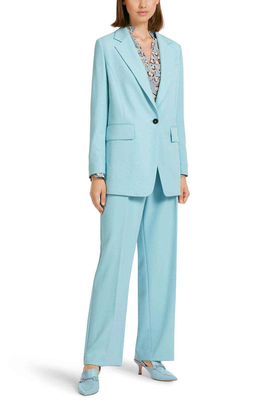 Marc Cain Collection UC 34.07 W03 Atmospheric Blue One Button Jacket