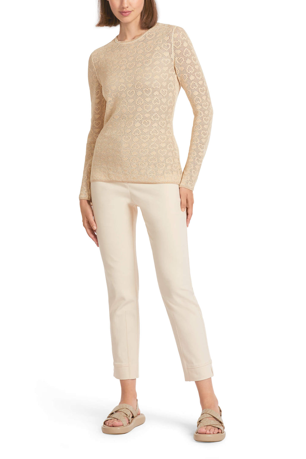 Marc Cain Collection UC 41.17 M11 Creme Heart Top - Olivia Grace Fashion