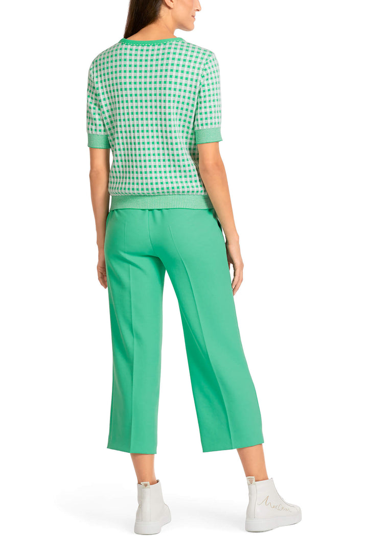 Marc Cain Collection UC 41.25 M13 Bright Jade Green Check Jumper - Olivia Grace Fashion