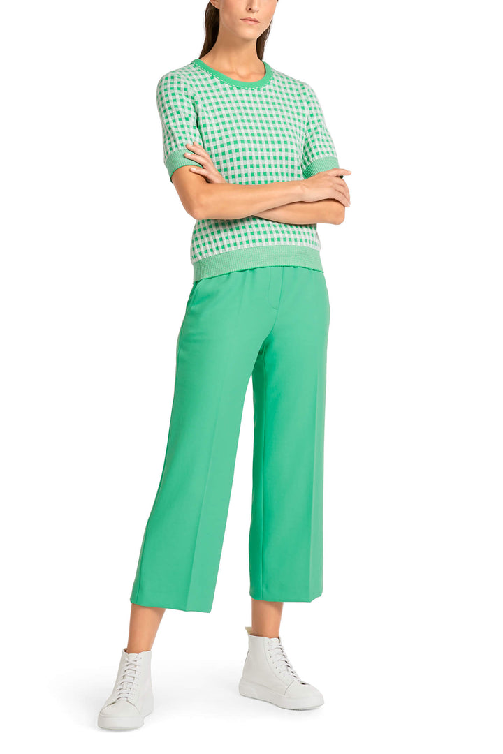 Marc Cain Collection UC 41.25 M13 Bright Jade Green Check Jumper - Olivia Grace Fashion