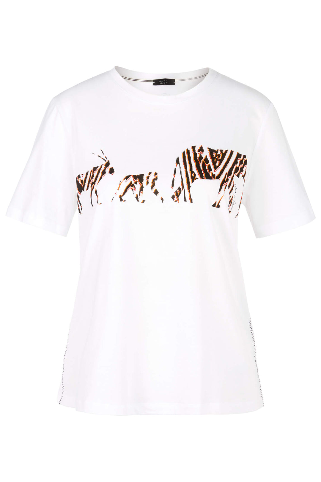 Marc Cain Collection UC 48.10 J81 White African Fairy Tale Motif T-Shirt - Olivia Grace Fashion