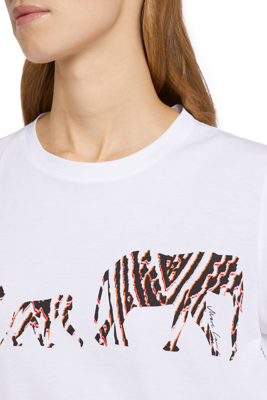 Marc Cain Collection UC 48.10 J81 White African Fairy Tale Motif T-Shirt - Olivia Grace Fashion