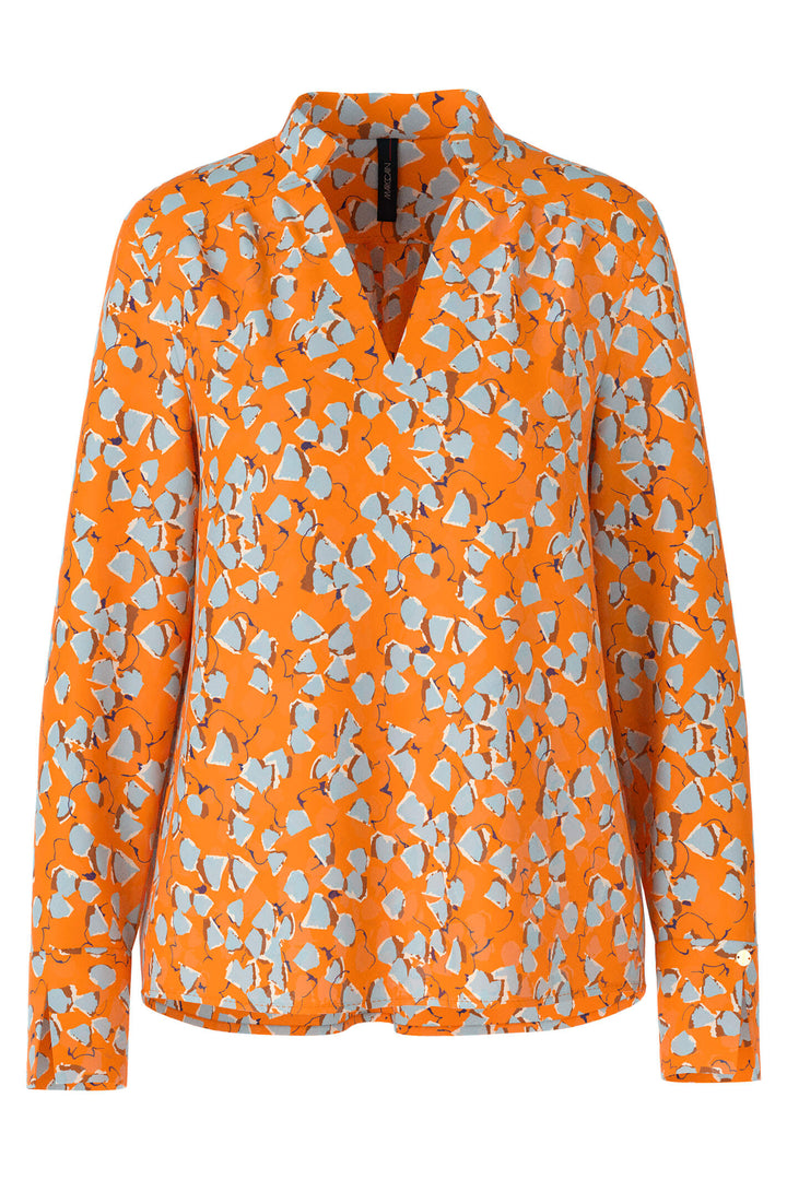 Marc Cain Collection UC 55.07 W34 Orange Print Top - Olivia Grace Fashion