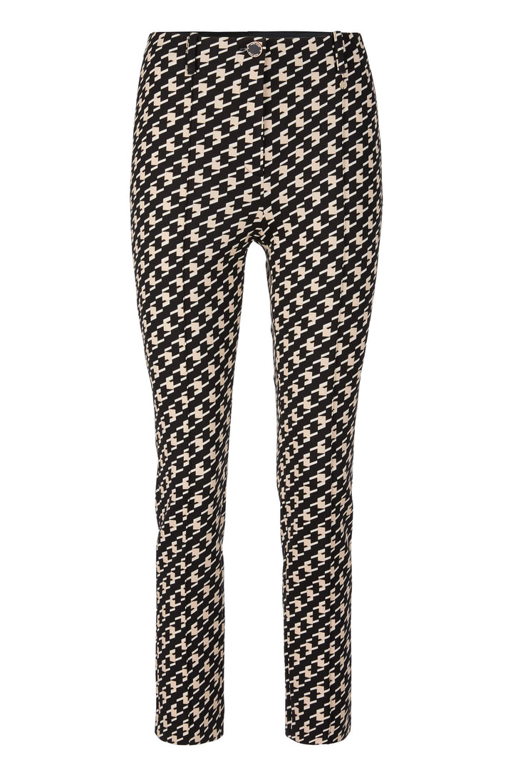 Marc Cain Collection UC 81.11 J11 Black Print Stretch Trousers - Olivia Grace Fashion