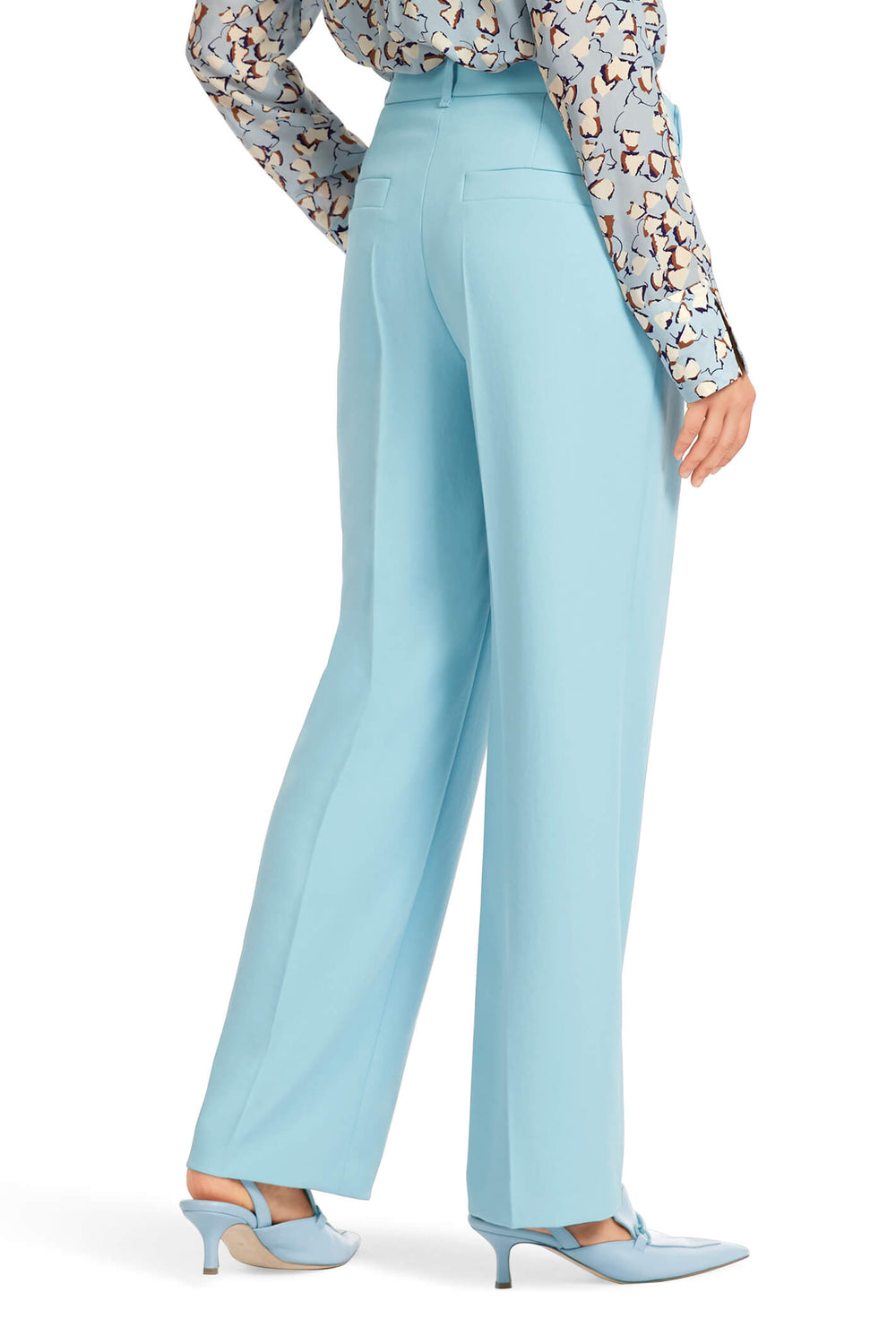 Marc Cain Collection UC 81.15 W03 Atmospheric Blue Wide Leg Trousers - Olivia Grace Fashion