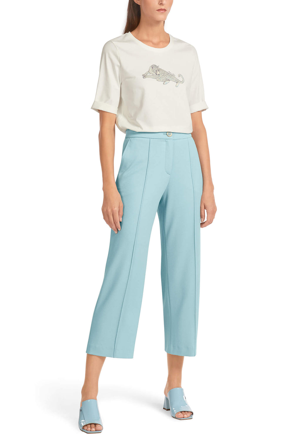 Marc Cain Collection UC 81.30 J05 Blue Cropped Trousers - Olivia Grace Fashion