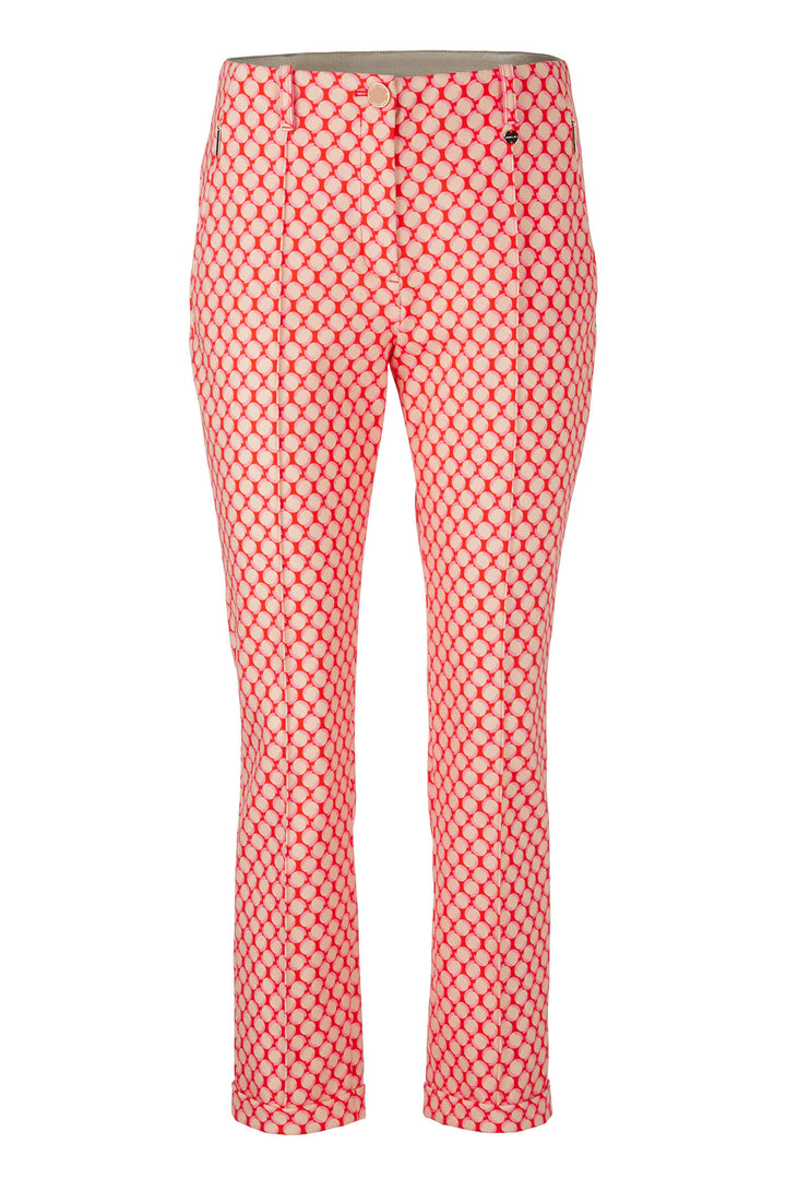 Marc Cain Collection UC 81.32 J18 Tangerien Orange Print Trousers - Olivia Grace Fashion