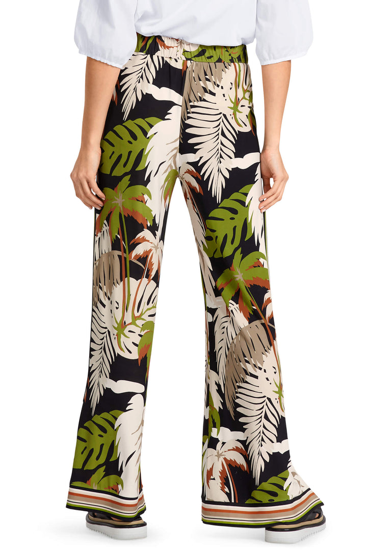 Marc Cain Collection UC 81.51 J68 Green Palm Print Trousers - Olivia Grace Fashion