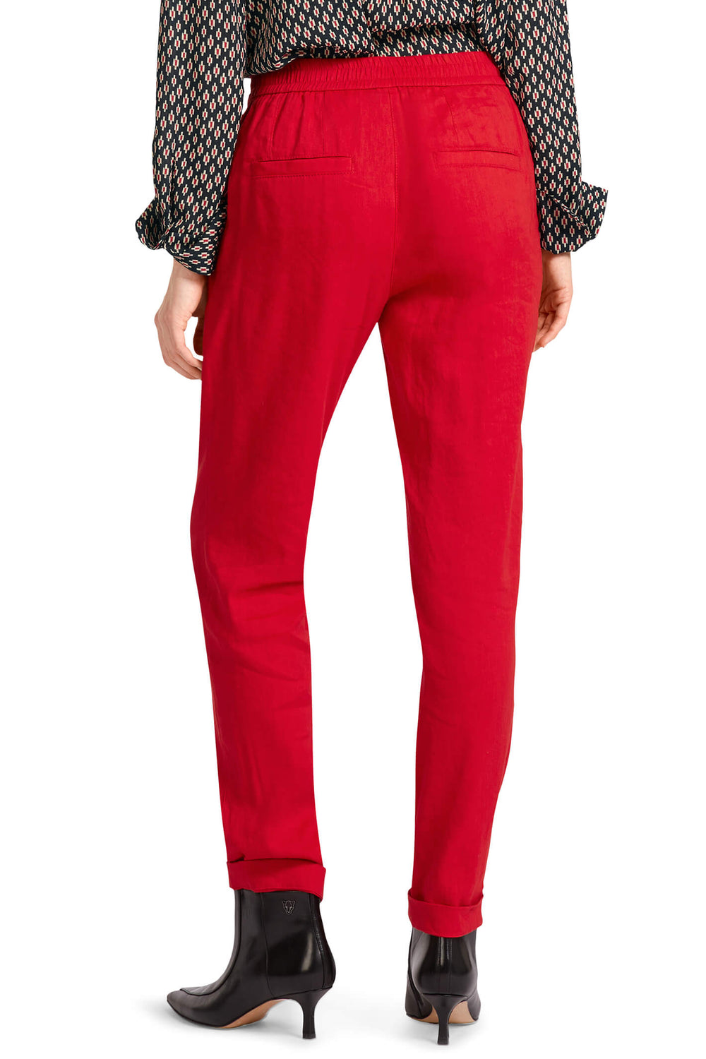 Marc Cain Collection UC 81.59 W47 Deep Red Vacation Vibes Trousers - Olivia Grace Fashion